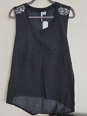 Rebel Sky Black Knit With Jewel Cluster Sleeves